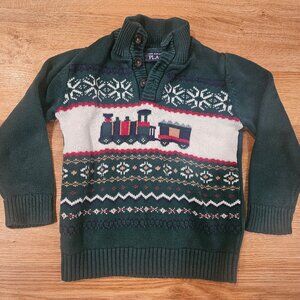 The Children's Place - 4T Boys - Green Cotton Train Sweater